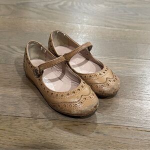 Papanatas Brown Leather Mary Janes Sz 24 Girls | Spanish Wingtip Shoes